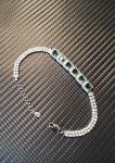 Sterling Silver Emerald & Diamond Bracelet