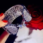 Simulated Diamond Wedding Bracelet in 18k White Gold