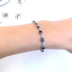 6 CT Oval Cut Simulated Sapphire Gorgeous Tennis Bracelet 14k White Gold Plated