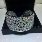 Simulated Diamond Wedding Bracelet in 18k White Gold