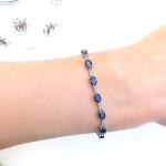 6 CT Oval Cut Simulated Sapphire Gorgeous Tennis Bracelet 14k White Gold Plated