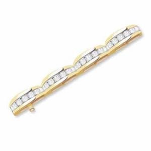Diamond Bar Link Tennis Bracelet in Sterling Silver