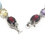 Vintage Multi-Gem Diamond Accent Tennis Bracelet