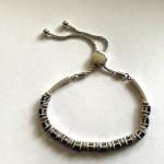 Blue Stone Diamond Tennis Bracelet in Sterling Silver