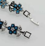 15 CT Simulated Sapphire Flower Tennis Bracelet