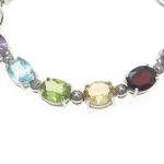 Vintage Multi-Gem Diamond Accent Tennis Bracelet