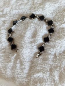 7CT Black Diamond Tennis Bracelet in White Gold