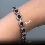 Lab Created Red Garnet Bracelet for Women
