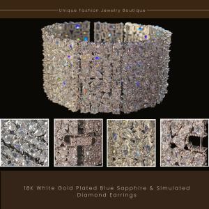 Bold Simulated Diamond Bracelet in 18K White Gold