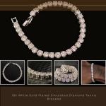 Elegant 18K White Gold Simulated Diamond Tennis Bracelet