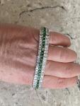 Princess Emerald and CZ Tennis Bracelet in White Gold