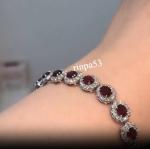 Lab Created Red Garnet Bracelet for Women