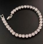 Elegant 18K White Gold Simulated Diamond Tennis Bracelet