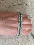 Princess Emerald and CZ Tennis Bracelet in White Gold