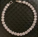 Elegant 18K White Gold Simulated Diamond Tennis Bracelet