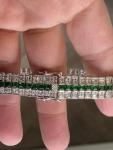 Princess Emerald and CZ Tennis Bracelet in White Gold