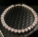 Elegant 18K White Gold Simulated Diamond Tennis Bracelet