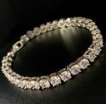 Elegant 18K White Gold Simulated Diamond Tennis Bracelet