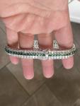 Princess Emerald and CZ Tennis Bracelet in White Gold