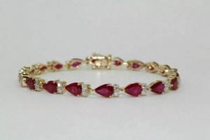 5Ct Ruby and Diamond Tennis Bracelet in Gold