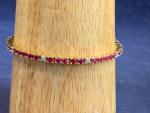 14K Gold Diamond Bracelet with Ruby Stones 7