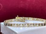 5Ct Baguette Cut Diamond Tennis Bracelet in Gold