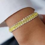 Yellow Sapphire and Diamond Tennis Bracelet in 14K Gold
