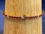 14K Gold Diamond Bracelet with Ruby Stones 7