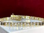 5Ct Baguette Cut Diamond Tennis Bracelet in Gold