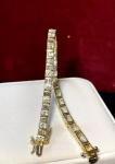 5Ct Baguette Cut Diamond Tennis Bracelet in Gold