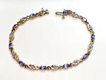 14K Yellow Gold Oval Tanzanite Diamond Bracelet