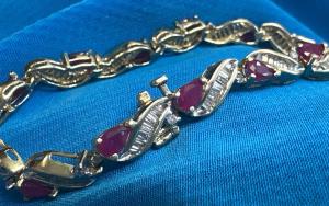 14K Yellow Gold Ruby Tennis Bracelet 7