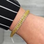 Yellow Sapphire and Diamond Tennis Bracelet in 14K Gold