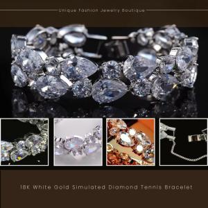 Elegant Simulated Diamond Tennis Bracelet in White Gold