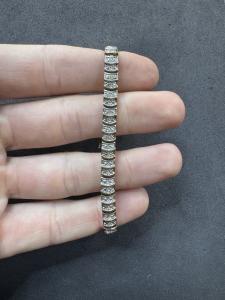 Sterling Silver Diamond Gold Tennis Bracelet 7.5”