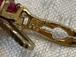 14K Gold Diamond Bracelet with Ruby Stones 7
