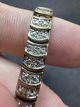 Sterling Silver Diamond Gold Tennis Bracelet 7.5”