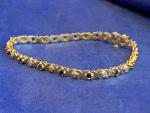 10K Yellow Gold Diamond Bracelet with Sapphire Stones