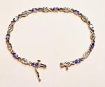 14K Yellow Gold Oval Tanzanite Diamond Bracelet