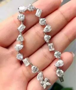Multi Shape Tennis Bracelet with 8Ct Lab Diamonds