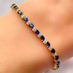 10Ct Blue Oval Cut Simulated Diamond Bracelet