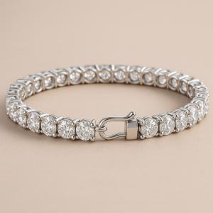 Stunning 7 Ct Natural Diamond Tennis Bracelet 14K Gold