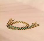 8 CT Natural Green Emerald Tennis Bracelet in Gold