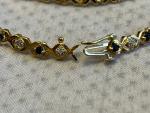 10K Yellow Gold Diamond Bracelet with Sapphire Stones