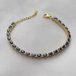 10Ct Blue Oval Cut Simulated Diamond Bracelet