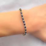 10Ct Blue Oval Cut Simulated Diamond Bracelet