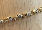 14K Yellow Gold Diamond Bracelet with Round Stones
