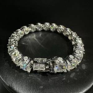 14k White Gold Plated Lab Diamond Tennis Bracelet