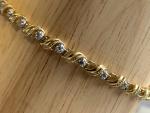 14K Yellow Gold Diamond Bracelet with Round Stones