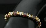 8CT Lab-Created Ruby Men's Tennis Bracelet